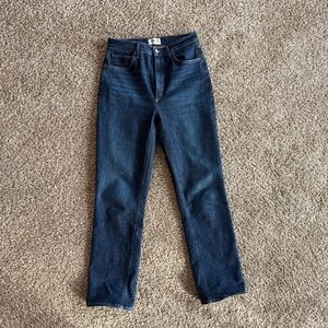 AGOLDE High Rise Stovepipe Jeans Dark Indigo Straight Leg Size 28